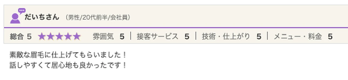 Hot Pepper Beautyの口コミ1